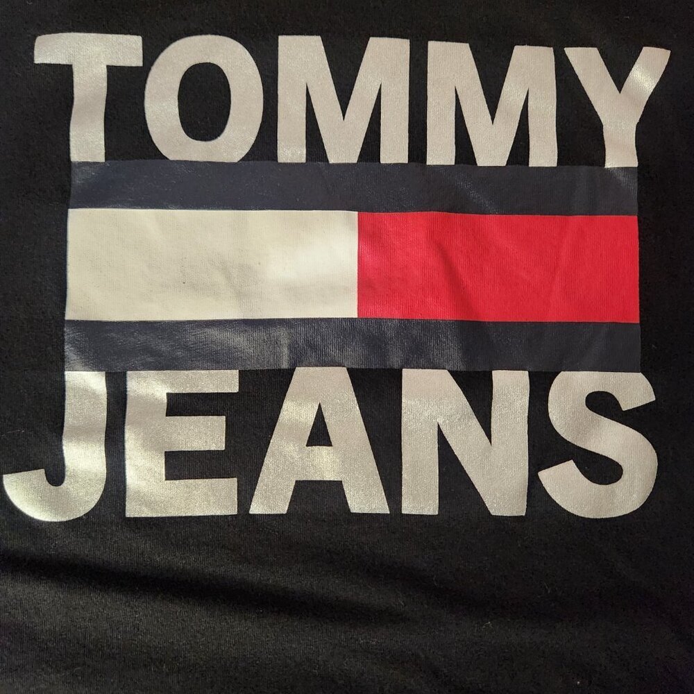 ⭐Tommy Hilfiger Blue Long Sleeve Cropped T-shirt Size Large⭐ - Picture 4 of 8